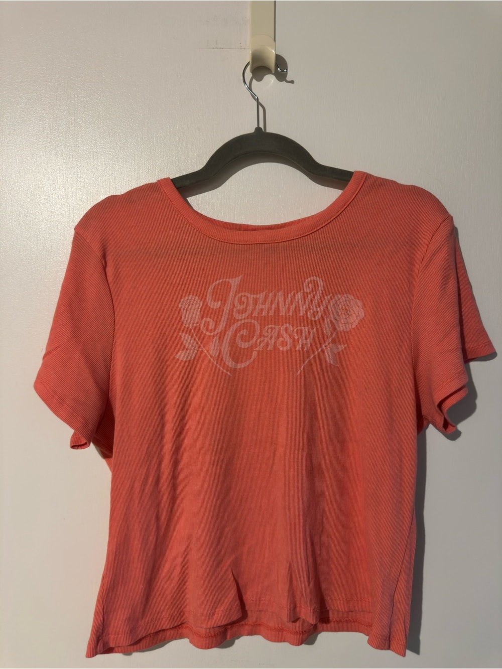 American Eagle Outfitters Coral Johnny Cash Short-Sleeve Tee